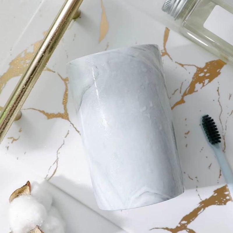RabyLeo Marble ceramic mug, creative toothbrush holder, simple drinking cup. (Grey) - Image 2
